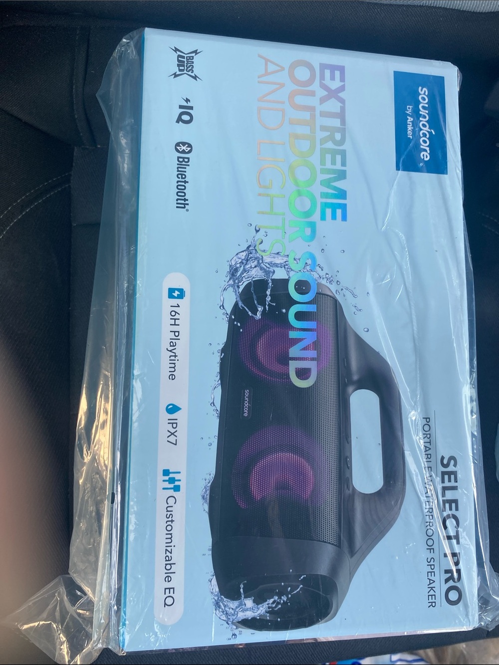 Anker Soundcore Select Pro Portable Bluetooth Speaker - Black with Purple LED